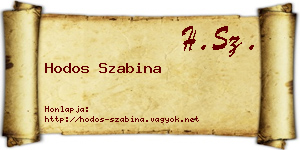 Hodos Szabina névjegykártya
